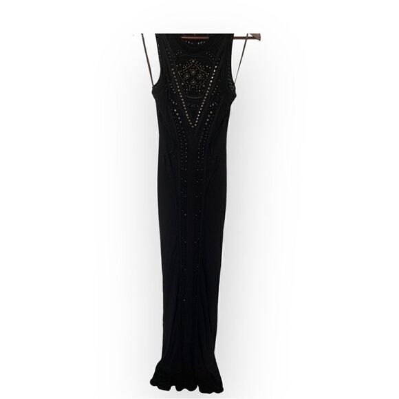 Roberto Cavalli Extra long knitted black sleeveless gown, NWT - Picture 3 of 7